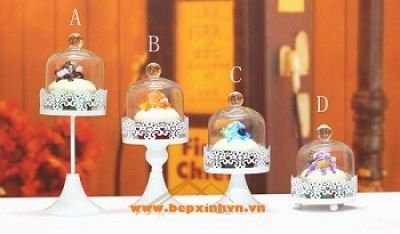 Kệ bánh trang trí lồng kính 17cm