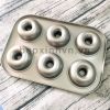 Khuôn donut 6 bánh lỗ 6.5cm chống dính vàng