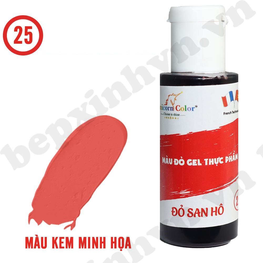 Màu gel đỏ san hô Unicorn Color 28g