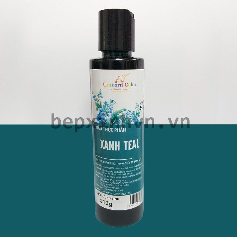 Màu siro thực phẩm xanh Teal 210g