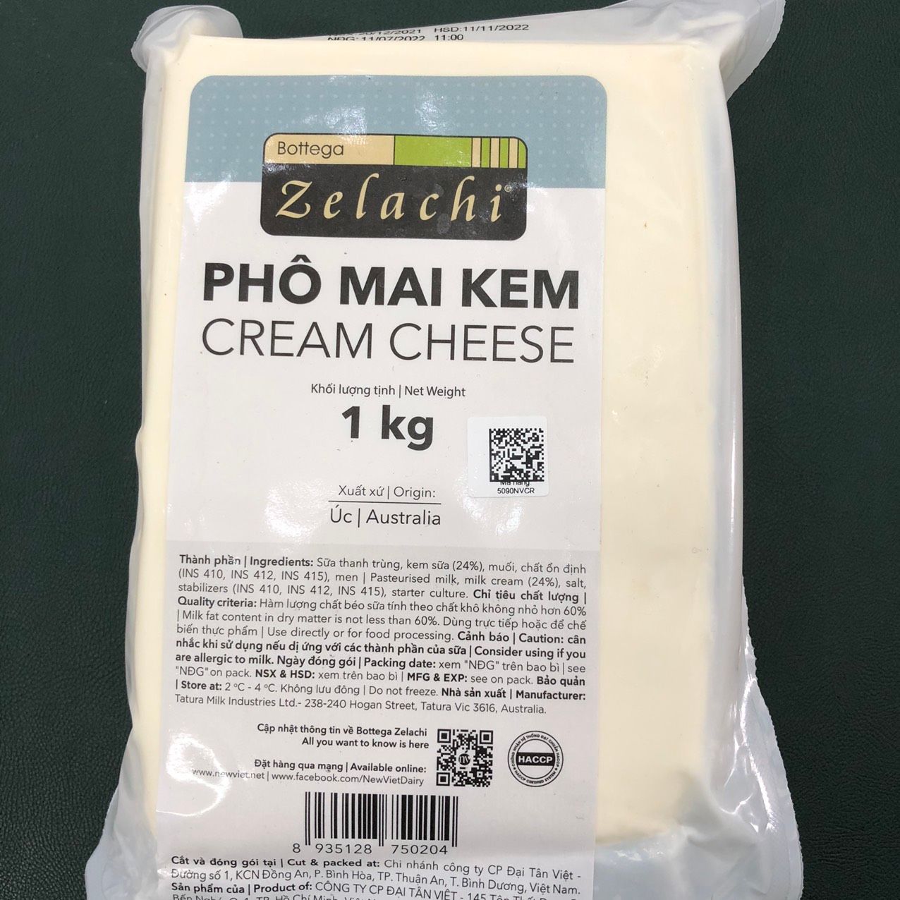 Phô mai kem Cream Cheese Zelachi 1kg