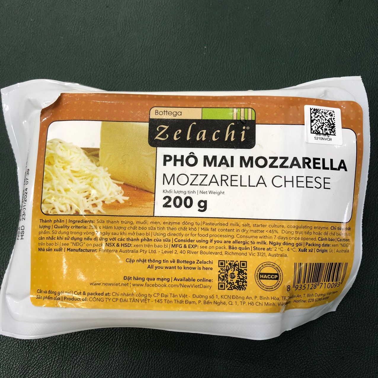 Phô Mai Mozzarella Bottega Zelachi 200g