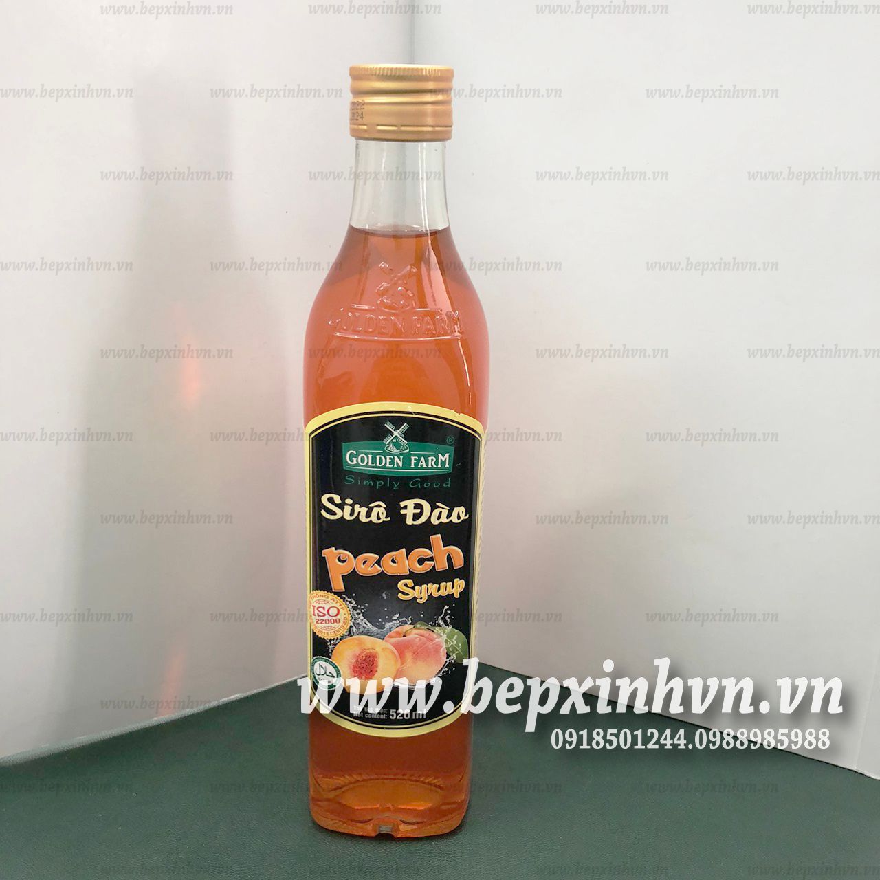 Sirô hương đào Golden Farm 520ml