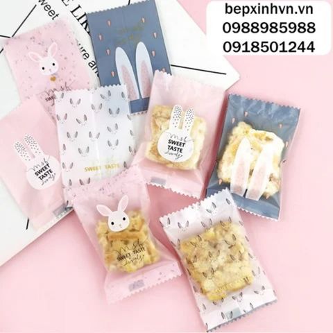 Túi hàn đựng bánh kẹo Thỏ Sweet Taste 7x10cm (100 túi)