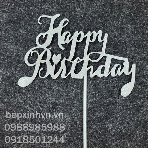 Ghim trang trí bánh kem giấy chữ Happy Birthday số 4