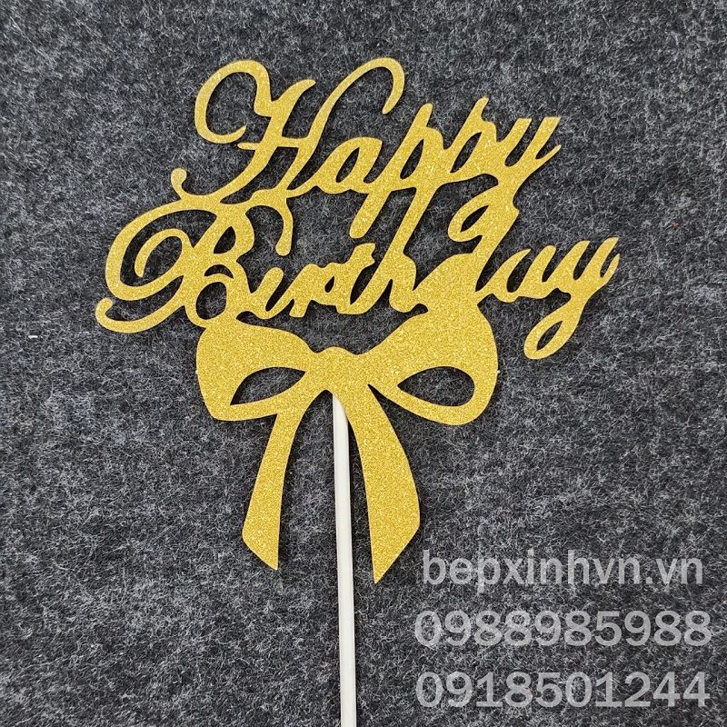 Ghim trang trí bánh kem giấy chữ Happy Birthday số 5