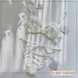 Bộ Đồ Lót Ren Có Gọng Không Mút Ladali - Set 567 Trắng