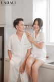 Bộ Đồ Ngủ Pyjama Lụa Nam Tay Ngắn Quần Đùi - BN25 Trắng