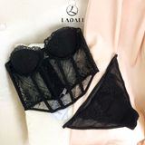 Áo Bra Corset Ren Thêu Gọng Đẩy Tạo Khe Quyến Rũ Hàng Thiết Kế Ladali - CS01