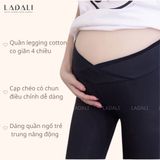 Quần Bầu Cotton Ngố Legging Cạp Chun Nâng Mông Ladali - QBN01 cạp chéo