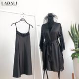 Váy Ngủ Lụa 2 Dây Slip Dress Ladali - VN23 Đen