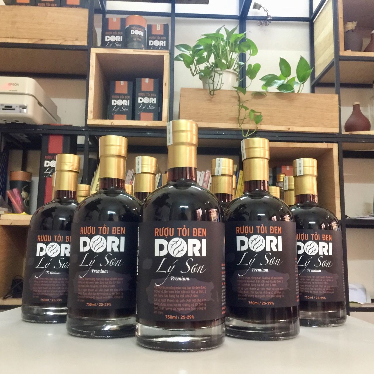 Rượu tỏi đen Lý  Sơn Dori Premium 750ml - Không hộp gỗ