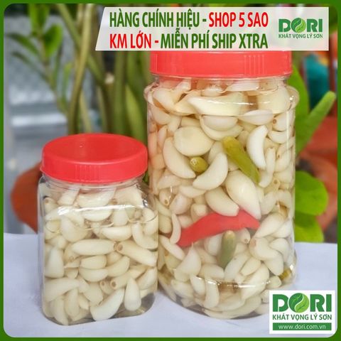  Tỏi Lý Sơn Dori ngâm dấm tự nhiên – giòn thơm không hăng không cay 