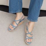  Sandal Đế Xuồng QV-16 Xanh 