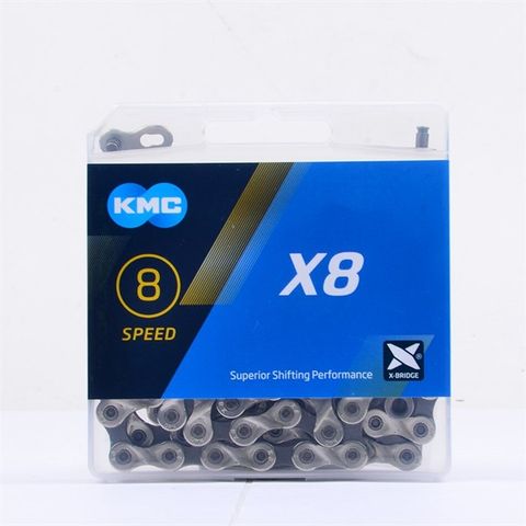  Sên xe đạp KMC 8speed/ 7speed X8 114 mắt ( bạc ) 