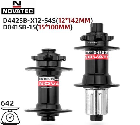  Bộ đùm xe đạp Novatec D041SB-D442SB 15x100 / 12x142 cối HG 32c 