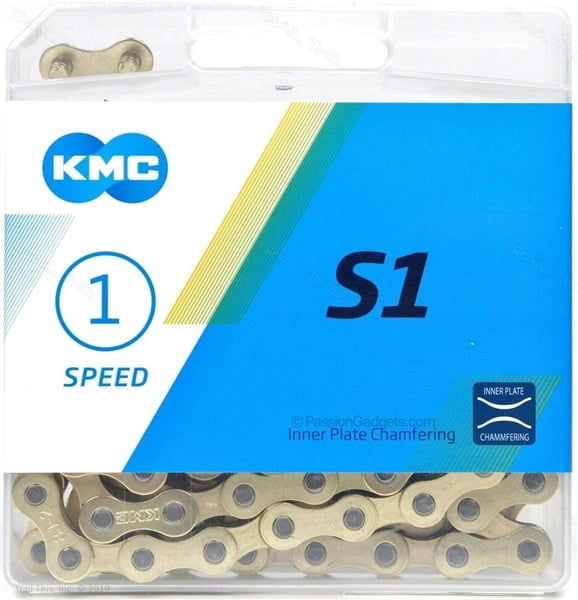 Sên xe đạp Single speed KMC S1 112 mắt Gold