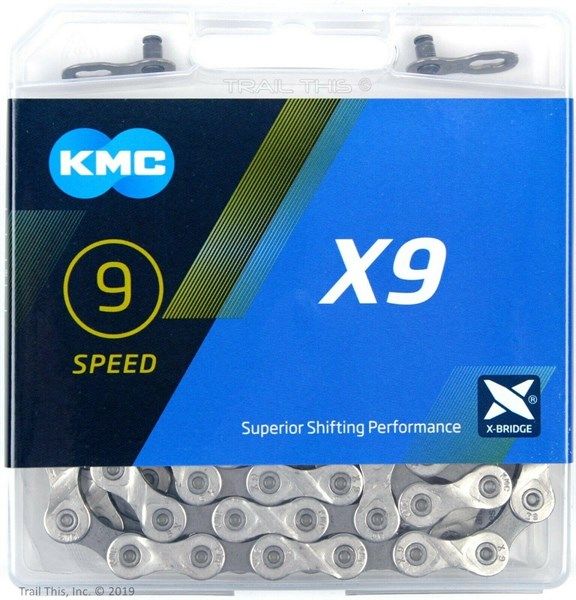 Sên xe đạp KMC 9speed X9 114 mắt ( bạc )