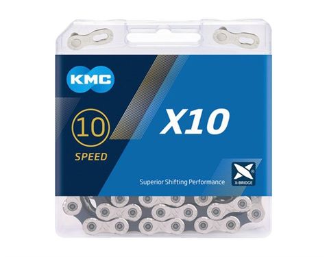  Sên xe đạp KMC 10speed X10 114 mắt ( bạc - đen ) 