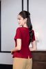 áo peplum gấu xếp ly cài hoa - L61B22Q028