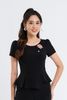 áo peplum gấu xếp ly cài hoa - L61B22Q028