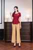 áo peplum gấu xếp ly cài hoa - L61B22Q028