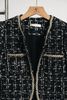 áo khoác dạ tweed dáng ngắn vạt tròn - V65W23T022