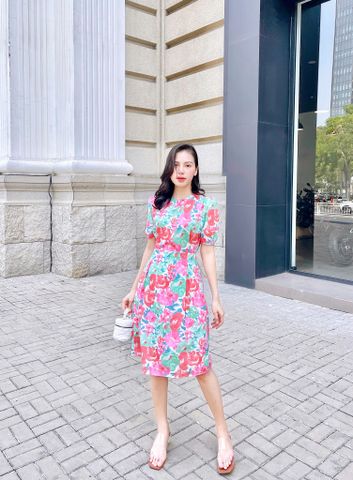  Lolie Dress - hoa xanh/ Đầm Clothesrack cổ tròn tay ngắn Lolie - Việt Nam 