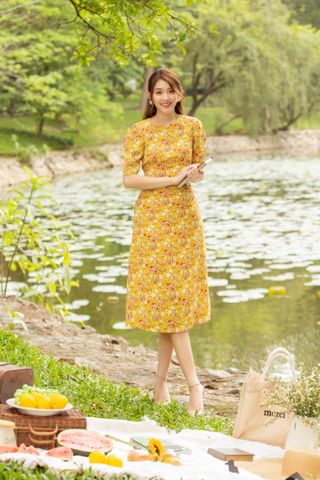  Emma Dress- Hoa vàng 