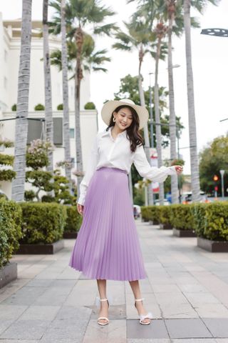  Chân váy lụa dập ly/ Pleated Skirt  - 