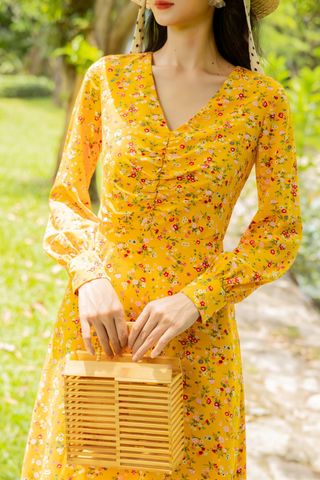  Lillie Dress - hoa vàng 