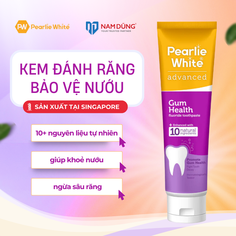 Kem Đánh Răng Cao cấp Chăm sóc Nướu - Pearlie White Advanced Gum Health Fluoride 130g