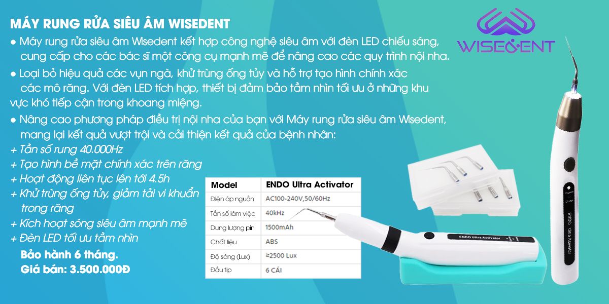  Máy rung rửa siêu âm WISEDENT 