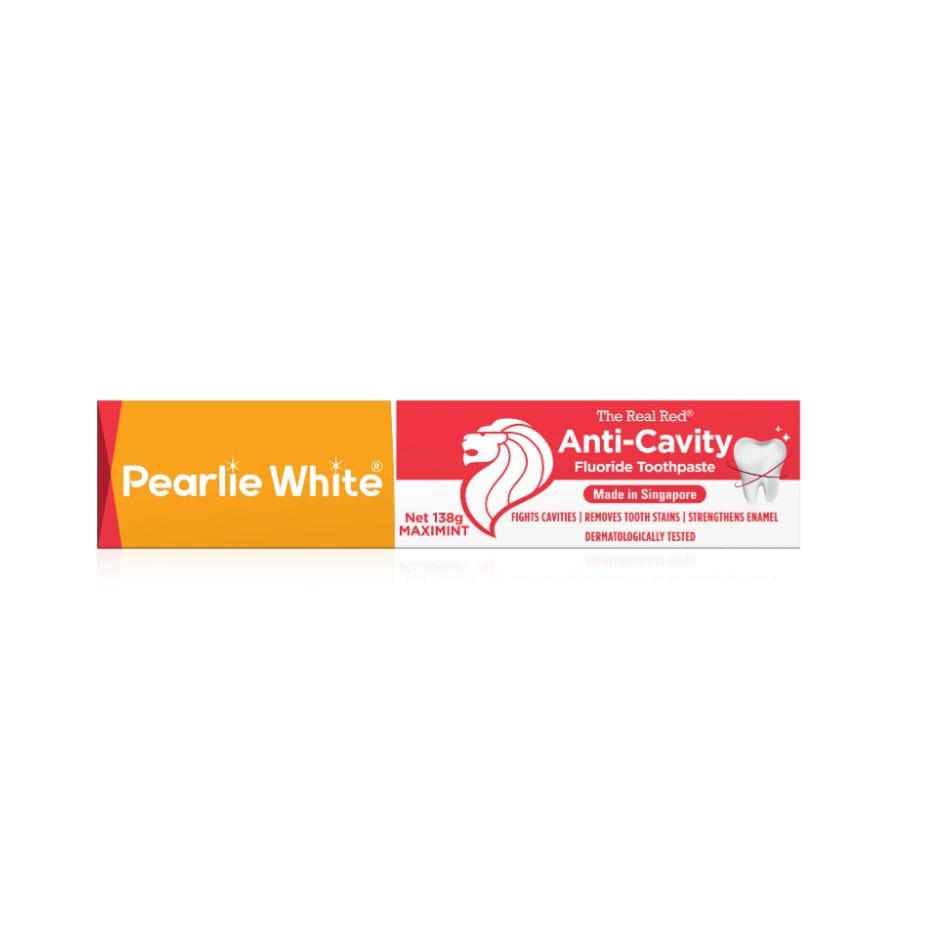 Kem Đánh Răng Ngăn Ngừa Sâu Răng Pearlie White Real Red có chứa Fluoride 138gm