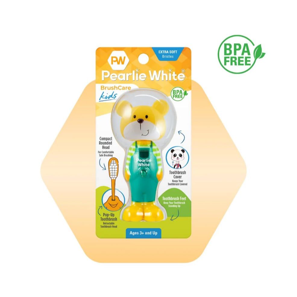 Bàn chải đánh răng lông mềm cho bé hình Gấu Bear BrushCare Kids Pop-Up Extra Soft