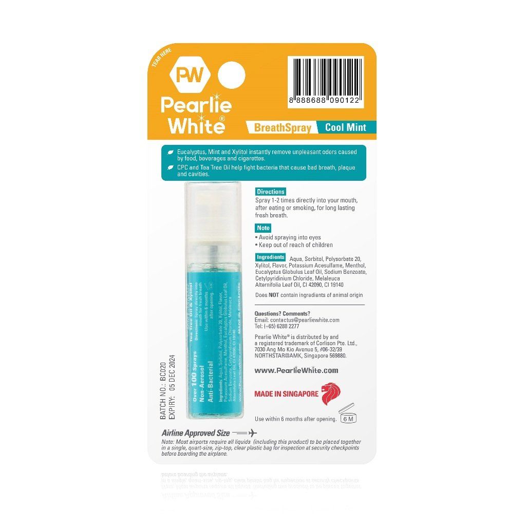Xịt Diệt Khuẩn Thơm Miệng CoolMint Pearlie White 8.5ml