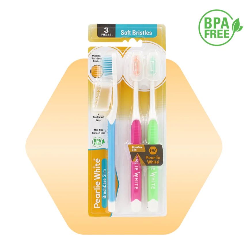 Bộ ba bàn chải đánh răng Pearlie White BrushCare Slim Soft