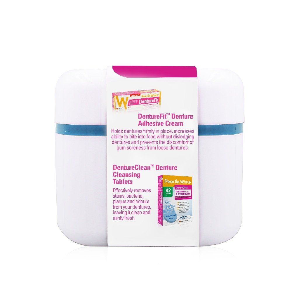 Hộp Đựng Răng Giả Denture Bath Pearlie White