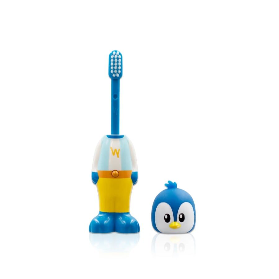 Bàn chải đánh răng lông mềm cho bé hình Chim Cánh Cụt BrushCare Kids Pop-Up Extra Soft