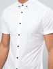 Áo sơ-mi Skinny Shirt In White With Contrast Buttons