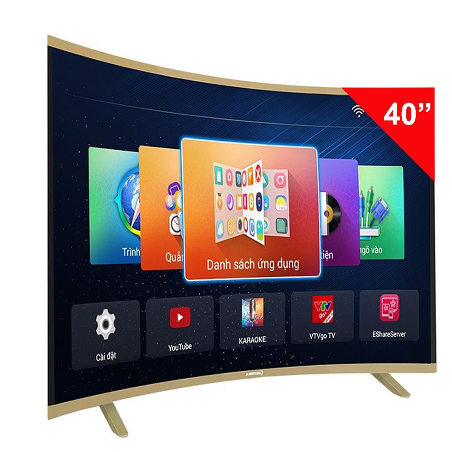 Smart TV ASANZO 40CV6600 40 inch Cong Có Điều Khiển Giọng Nói