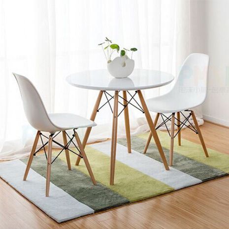 BỘ BÀN TRÒN VÀ 2 GHẾ EAMES TRẮNG