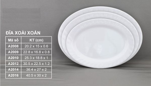 Dĩa Xoài Xoắn Melamine Trắng VCP