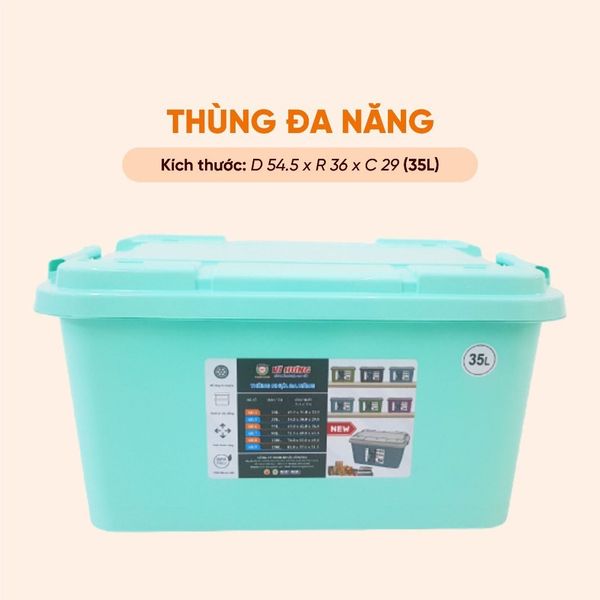 Thùng Nhựa Đa Năng 35 Lít Vĩ Hưng