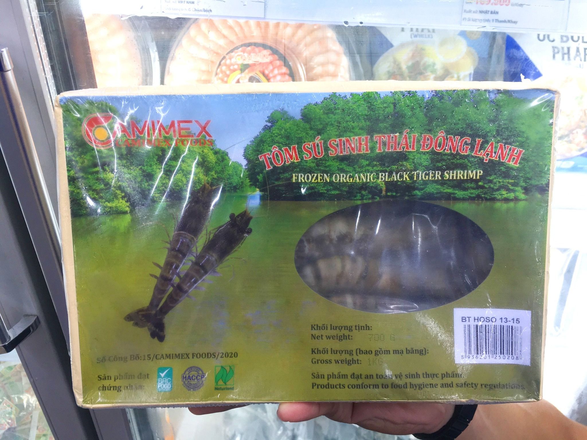 Tôm Sú Sinh Thái Nguyên Con (Size 13-15 Con/Kg) - Đông lạnh