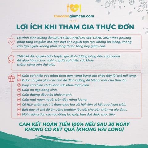  Thực đơn giảm cân cho nữ  (Gói cơ bản 30 ngày) 