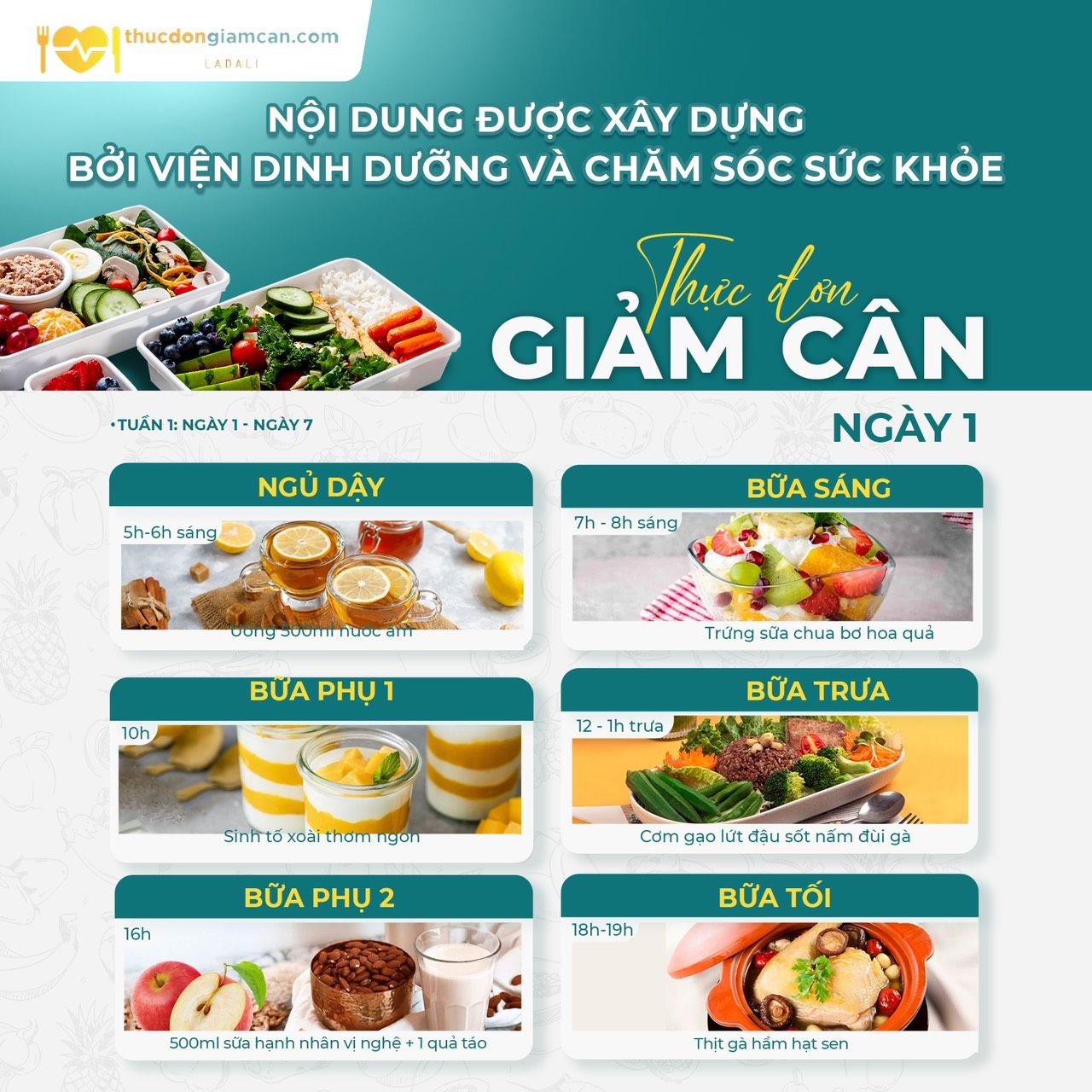  Thực đơn giảm cân cho học sinh - trẻ em (Gói cơ bản 30 ngày) 