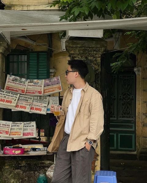 Sơ Mi Nam Khakis Túi Thêu MSH 1013