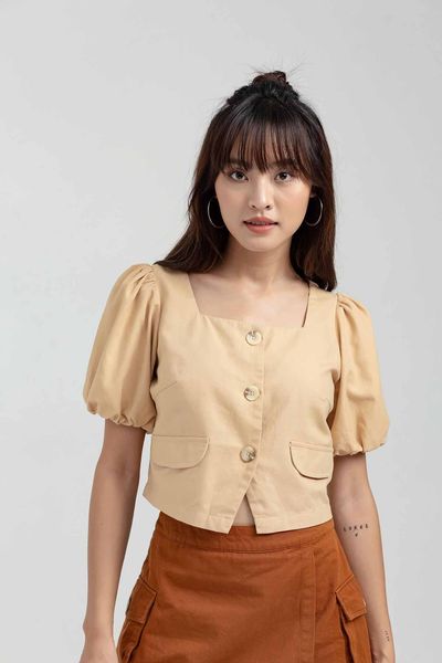 Áo kiểu Nữ Croptop Tay Phồng WBL 2014
