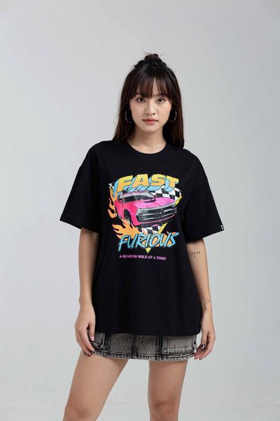 Áo Thun Nữ Fast & Furious In Graphics Hiệu Ứng Nứt WTS 2180